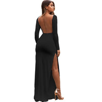 1 x RAW Customer Returns KOEMCY Women s Long Sleeve Dress Backless Dress Slim Cocktail Dress Maxi Party Dress Bodycon Dress Black,S  - RRP €38.99