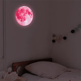 3 x Brand New Amiiba Pink Moon Wall Sticker, Pink Moon Wall Stickers for Kids Room, Living Room, Wall Decoration L, Pink Moon  - RRP €61.2