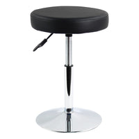 1 x RAW Customer Returns FURWOO Stool Round Faux Leather Stool Height Adjustable Swivel Desk Chair for Home Office Small Black  - RRP €37.34