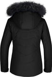 1 x RAW Customer Returns Skieer Waterproof Ski Jacket Winter Snow Coat Windproof Hooded Rain Jacket Women Black M - RRP €71.21