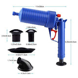 1 x RAW Customer Returns Ducomi Drain Cleaning Gun - Toilet Unclogger Tool for Clogged Pipes - High Air Pressure Drain Blaster - Opener Pump for Bathroom, Kitchen, Bathtub, Sewer, Dredge Plug Blue  - RRP €29.99