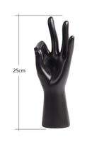 1 x Brand New HAUCOZE Hand Figure Sculpture Decorative Jewelry Gift Modern Statue Indoor Living Room Ceramic Art Home Decoration Jewelry Stand 25cm - RRP €26.11