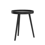 1 x RAW Customer Returns APICIZON Side Table Black Round, Small Table, 38 x 45cm, Living Room Table, Bedside Table with Solid Wood Legs, Scandinavian Style, Small Wooden Coffee Table for Bedroom, Balcony - RRP €34.27