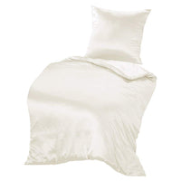 1 x RAW Customer Returns THXSILK silk bed linen set 2 pieces, duvet cover 135 x 200 cm and 80 x 80 cm pillowcase, hypoallergenic 19 Momme mulberry silk bed linen, ultra soft and smooth, white - RRP €218.99