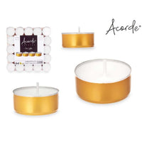 1 x RAW Customer Returns 50 pieces Acorde tea lights without fragrance in gold white, tea lights for gastronomy, Advent wreath, Easter, decoration, wedding, decoration, hygge, candles, burning time approx. 4 hours - RRP €17.14