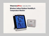 1 x RAW Customer Returns ThermoPro TP65 wireless thermo-hygrometer digital thermometer hygrometer climate monitor wireless weather station with wireless outdoor sensor, range max up to 150m - RRP €25.56