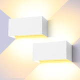 1 x RAW Customer Returns ENCOFT 2 Pack LED Wall Light Indoor Outdoor 24W White, Outdoor Light Wall Lamp, IP65 Waterproof Outdoor Wall Light 3000K Warm White, Up Down Light Beam Adjustable for Balcony, Living Room, Bedroom - RRP €79.99