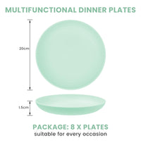 1 x RAW Customer Returns Bugucat plastic plates set of 8 20 cm plates, plastic plates made of PP, camping tableware, microwave and dishwasher safe, lightweight dinner plates, reusable, salad plates for pizza, salad, pasta, BPA-free - RRP €16.01