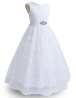 1 x RAW Customer Returns TYHTYM Flower Girl Dress Pageant Bridesmaid Dress Wedding Lace Dress Prom Dress Girls Party Dress Flutter Sleeve Ivory 10-11 years, ivory  - RRP €47.38