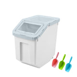 1 x RAW Customer Returns Uotyle Food Bin, Large Food Bin Dog Airtight Pet Food Container With Lid Food Scoop PP Pet Food Container For Dog Food Cat Food Storage Cyan  - RRP €44.15