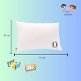 1 x RAW Customer Returns GM Pillow 45x75 Baby Bed Pillow Breathable Hypoallergenic Anti-dust Mite Pillow with 100 Italian Cotton Cover Made in Italy - RRP €20.4