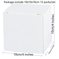 1 x RAW Customer Returns AB Max White Cardboard Gift Boxes - Small Box with Lid 10x10x10 cm Paper Gift Box for Candles Handmade Soap Parties Wedding Holidays Gift Boxes Packaging Materials Pack of 12 - RRP €10.98