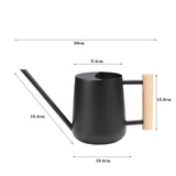 1 x Brand New Watering can for houseplants 1L watering can, EUBSWA small watering can made of stainless steel, modern decorative watering can with long spout for house plant bonsai garden black  - RRP €20.4