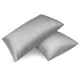 1 x RAW Customer Returns Fittia Set of 2 Satin Pillowcases Premium Pillowcase Hair and Skin Care Silky with Zipper, Light Gray, 40x60cm - RRP €10.03