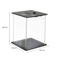 1 x RAW Customer Returns DISPLAY SALES lottery box made of acrylic glass Promotional box with lock Donation box in 130 x 130 x 156 mm Money box, tip box, ballot box, card box transparent - RRP €35.03