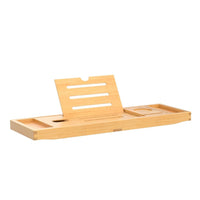 1 x RAW Customer Returns Deep Calm Bath Tray - Extendable Bamboo Bathtub Board - Adjustable, Fits Most Bathtubs - Luxury Bath Accessory for Book, iPad, Phone, Glass, Candle Natural  - RRP €31.99