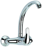 1 x RAW Customer Returns SINGLE LEVER WALL SINK FAUCET 15 CM. BETWEEN SOCKETS HIGH SPOUT 5 YEARS WARRANTY - RRP €40.16