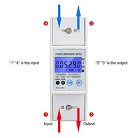 1 x RAW Customer Returns Single Phase Electric Meter, DIN Rail Power Energy Meter 230V 2P LCD Digital Display Power Meter with RS485 Communication - RRP €27.25