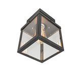 1 x RAW Customer Returns Qazqa - Modern Industrial I Vintage I Outdoor Ceiling Light I Ceiling Lamp I Lamp I Black 1-bulb Light - Rotterdam I Outdoor Lighting - Stainless Steel Square - LED suitable E27 - RRP €45.32