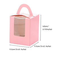 1 x Brand New La Llareta 25 Pieces Individual Muffin Box, Dessert Container, Cupcake Box, with Window Insert and Handle, for Bakery, Wedding, Christmas, Party Pink  - RRP €18.26