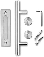 3 x RAW Customer Returns Hurricom Sliding Door Handle Flush Hardware Set Stainless Steel Heavy Duty Brushed Surface Rustproof Corrosion Resistant Easy Installation for Kitchen Bedroom Closet - RRP €72.0