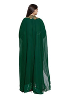 1 x RAW Customer Returns Women s Kaftan Farasha Long Maxi Dress Long Sleeves Ethnic Bridal Evening Party Dress with Free Scarf Bottle Green - RRP €88.86