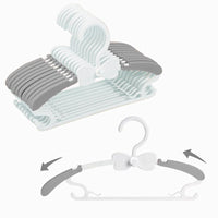 1 x RAW Customer Returns Baby Clothes Hangers for Children Baby Clothes Hangers WJWSKI, 20 Pieces Stackable Clothes Hangers with Trouser Rack Space Saving Baby Clothes Hangers Children s Clothes Hangers Gray  - RRP €22.99