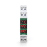 1 x RAW Customer Returns TONGOU - Mini Modular DIN Rail Mount Three Phase Voltage Meter with LED Digital Display - Ac 60 - 450 V - RRP €12.91