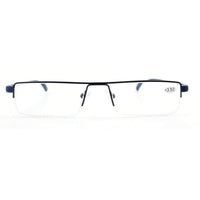 1 x RAW Customer Returns TR90 Ultra Light Reading Glasses Men Women Metal Reading Glasses with Case and Glasses Cleaning Cloth Blue, 1.0  - RRP €58.8