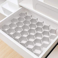 1 x RAW Customer Returns poeland Drawer Divider Organizer DIY Plastic Grid Honeycomb Structure Drawer Divider Gray 2 Pieces - RRP €21.11