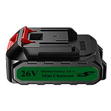 1 x RAW Customer Returns Chainsaw battery 26V 2000mAh, accessories for 4 inch and 6 inch portable electric chainsaws, replacement Li-ion battery - RRP €29.98