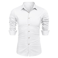 1 x RAW Customer Returns COOFANDY Men s Shirts Long Sleeve Men s Shirt Non-Iron Regular Fit Casual Shirt Business Shirt Elastic Suit Shirt Kent Collar Dress Shirt Plain Long Sleeve Shirt White 2XL - RRP €30.24