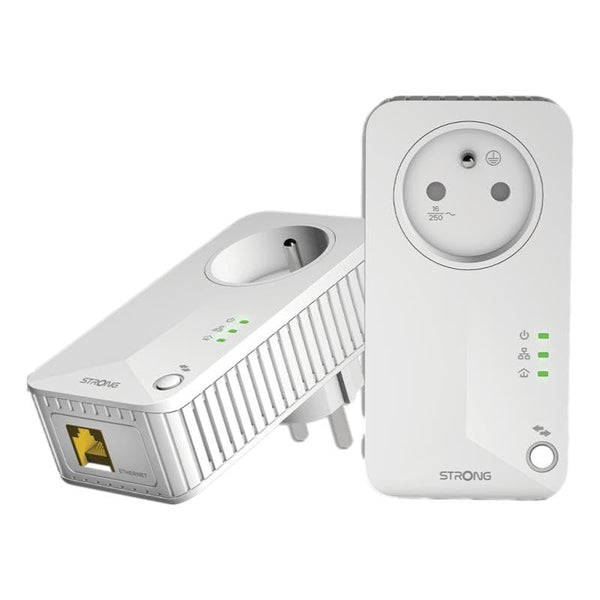 1 x RAW Customer Returns STRONG Pack of 2 600 Mbps Powerline Sockets, Filtered Socket and Ethernet Port, Internet Box Compatible, Ideal Multi TV, HD Streaming, No Configuration, Ready to Use - RRP €45.72