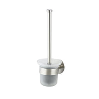 1 x RAW Customer Returns Hystun toilet brush holder, toilet brush, wall-mounted toilet brush holder, wall-mounted toilet set, toilet brush with holder for wall mounting, including replacement brush, stainless steel glass, 3M adhesive - RRP €16.13