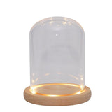 1 x RAW Customer Returns Nynell Glass Bell Glass Dome Decoration, Clear Decorative Glass Bell with Black Wooden Base, Decorative Glass Dome Transparent Glass Bell, 3.5 D x 5.9 H - RRP €18.98