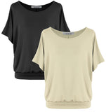 1 x RAW Customer Returns Van Der Rich - 2 Pieces T-Shirt Top Short Sleeve Blouses - Women NBeige, XL  - RRP €30.16