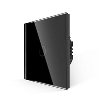 1 x RAW Customer Returns JIMEIDA touch light switch in black, flush-mounted switch with glass panel and status LED, no neutral wire required, 1-way 1-pole wall switch, AC 240 V, 500 W way - RRP €15.99