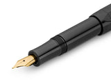 1 x RAW Customer Returns Kaweco fountain pen Classic Sport with 23 KT gold-plated steel nib and iridium tip for ink cartridges I Kaweco Sport fountain pen 13.5 cm medium, black  - RRP €23.4