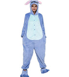 1 x RAW Customer Returns Generic Kraja Pajamas Kigurumi Animal Costume Suit for Carnival, Halloween, Party, Cosplay One-piece in Flannel, Soft and Comfortable Blue Stitch, XL Extralarge Height 178cm - 186cm XL  - RRP €29.62