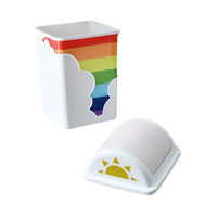 1 x RAW Customer Returns 1 Piece Kitchen Garbage Bin Kids Room Decor Office Kitchen Waste Bin Rainbow - RRP €32.19