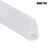 1 x RAW Customer Returns Shower seal, 2 m shower seals for shower doors, shower seal glass door, for glass door shower wall bathtub shower cubicle water repellent splash guard sealing strip 6 mm  - RRP €13.09