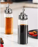 1 x RAW Customer Returns MHTECH oil bottle, stainless steel drip tip and glass bottle with precise graduation. For cooking, grilling, BPA-free, dust-proof and leak-proof. Vinegar oil dispenser 500ml-ZKH  - RRP €20.41