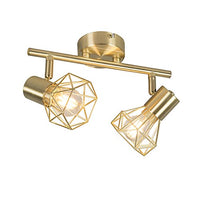 1 x RAW Customer Returns QAZQA - Modern Art Deco Spot I Spotlight I Ceiling Spotlight I Ceiling Spotlight I Spotlight I Lamp I Brass Light Rotatable and Tiltable - Mosh 2-bulb I Living Room I Bedroom - Oblong Steel - LED Suitable - RRP €25.16