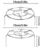 1 x Brand New 2 Pieces Steamer Holder, Stainless Steel Cooking Rack for Steaming, Trivet Rack Round Steamer Pot for Steaming, Cooling, Cooking Food - RRP €22.8