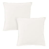 1 x RAW Customer Returns MATT ROSE Set of 2 Pillowcases 65x65 cm Plain WASHED Linen 100 Washed Linen Oeko-TEX 140g m Off White - RRP €39.9