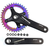 1 x RAW Customer Returns splumzer 170mm square crank for mountain bike with 104 bolt circle 32 34 36 38T chainring, wide narrow aluminum alloy MTB crank colorful, 36T  - RRP €37.94