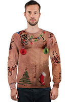 1 x RAW Customer Returns IDGREATIM Men Ugly Christmas Hoodies Pullover Sweatshirts Hairy Chest Round Neck Christmas Long Sleeves Sweaters for Christmas XXXL - RRP €30.24