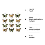 6 x Brand New MIK Funshopping Decorative Butterflies with Clips for Colorful Decorations Set of 12 Pieces, Apricot Green  - RRP €136.8