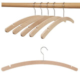 1 x RAW Customer Returns Hagspiel coat hangers made of beech wood, 30 pcs. Single hanger raw, 42 cm long, very space-saving, environmentally friendly, Made in EU raw with notches  - RRP €29.15