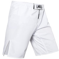 1 x RAW Customer Returns LAFROI Men s MMA Cross-Training Boxing Shorts Trunks Fight Wear with Drawstring and Pocket White,LG  - RRP €24.99